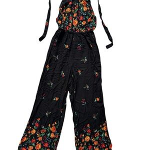 Floral Black Jumpsuit